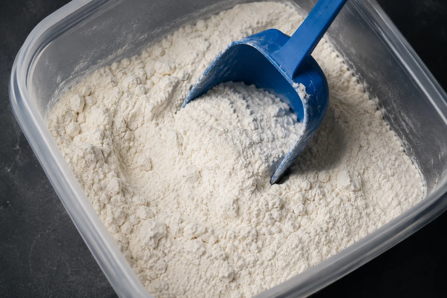 Robot chef inspecting flour beside a mixing bowl during cancer-linked additive investigation