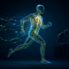 Illustration of the human lymphatic system with glowing vessels and lymph fluid flow, representing research linking lymphatic dysfunction to chronic disease.