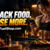 Fit woman logging a meal on her phone for food tracking weight loss