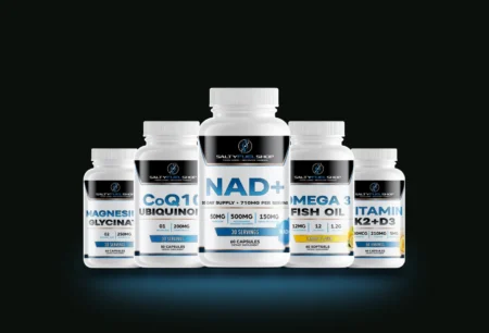 Salty Prime bundle: CoQ10 (Ubiquinone), OMEGA — Omega 3 Fish Oil, MAGNESIUM — Magnesium Glycinate, Ultra NAD+ Support Formula, Vitamin K2 + D3