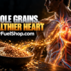 Bowl of whole grain servings linked to a man's glowing heart