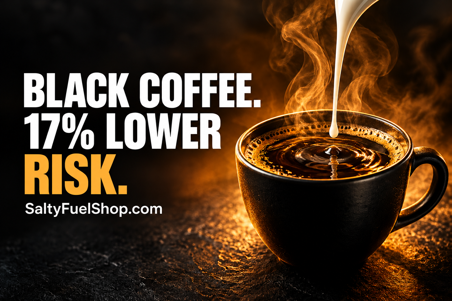 Black coffee poured into a cup, suggesting longer life