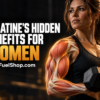 Creatine benefits for women illustrated by a woman lifting dumbbells
