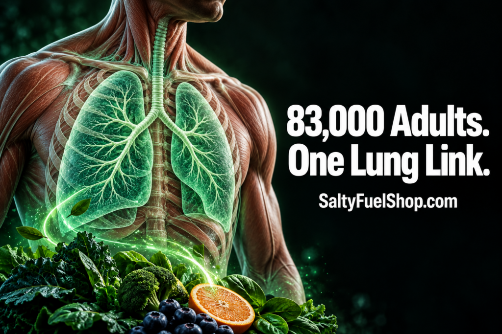 Anatomical illustration linking diet quality to lung function with fresh greens
