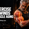 Older man lifting dumbbell showing exercise reverses muscle aging effects