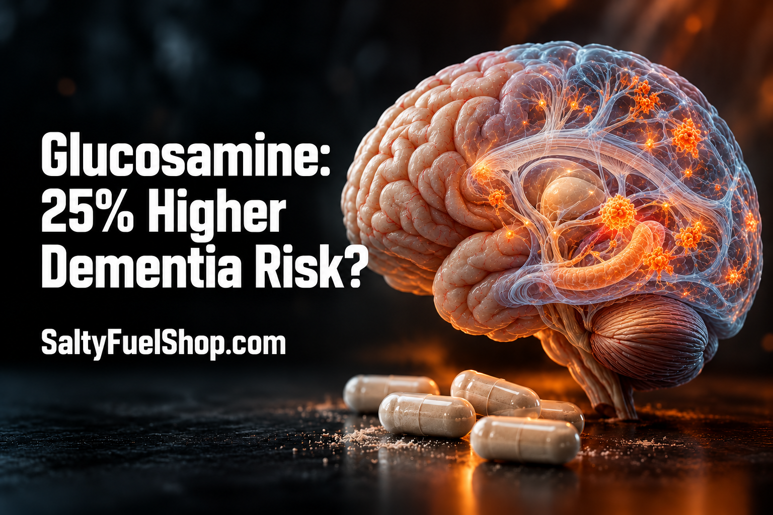 Glucosamine Alzheimer’s progression linked to glowing brain and capsules