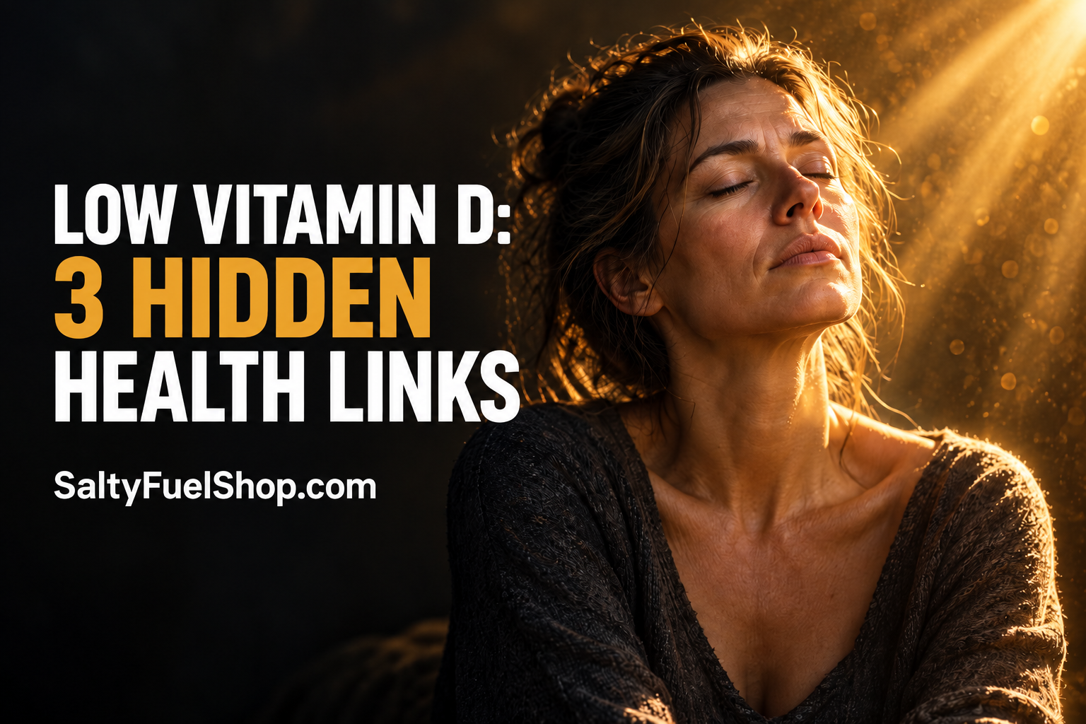 Low vitamin d concerns illustrated as a woman seeking sunlight relief