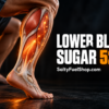 Seated person performing a soleus calf raise to lower post-meal blood sugar