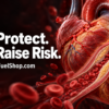 Heart with flowing red blood cells representing nutrients heart disease risk