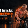 HIIT older adults exercising on a stationary bike in a gym