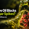 Olive oil before carbs shown blocking red sugar molecules