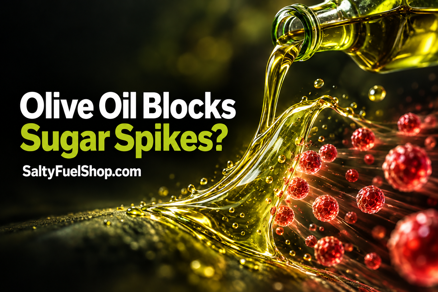 Olive oil before carbs shown blocking red sugar molecules