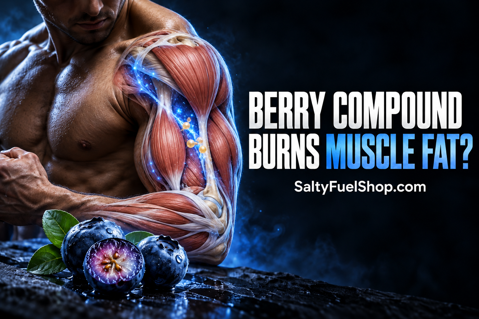 Pterostilbene from berries supporting muscle fat metabolism illustration