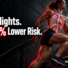 Woman climbing stairs with visible heart showing stair climbing heart disease benefit