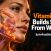 Vitamin C strengthening skin structure in a facial anatomical cross-section